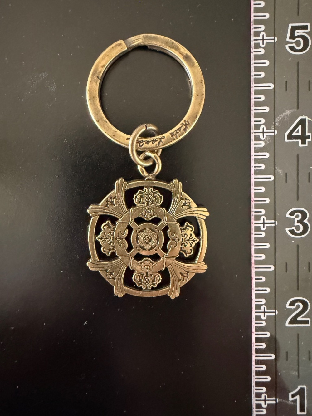 Vintage Kate Lindsay Gold Art Key Chain Rare Excellent Condition